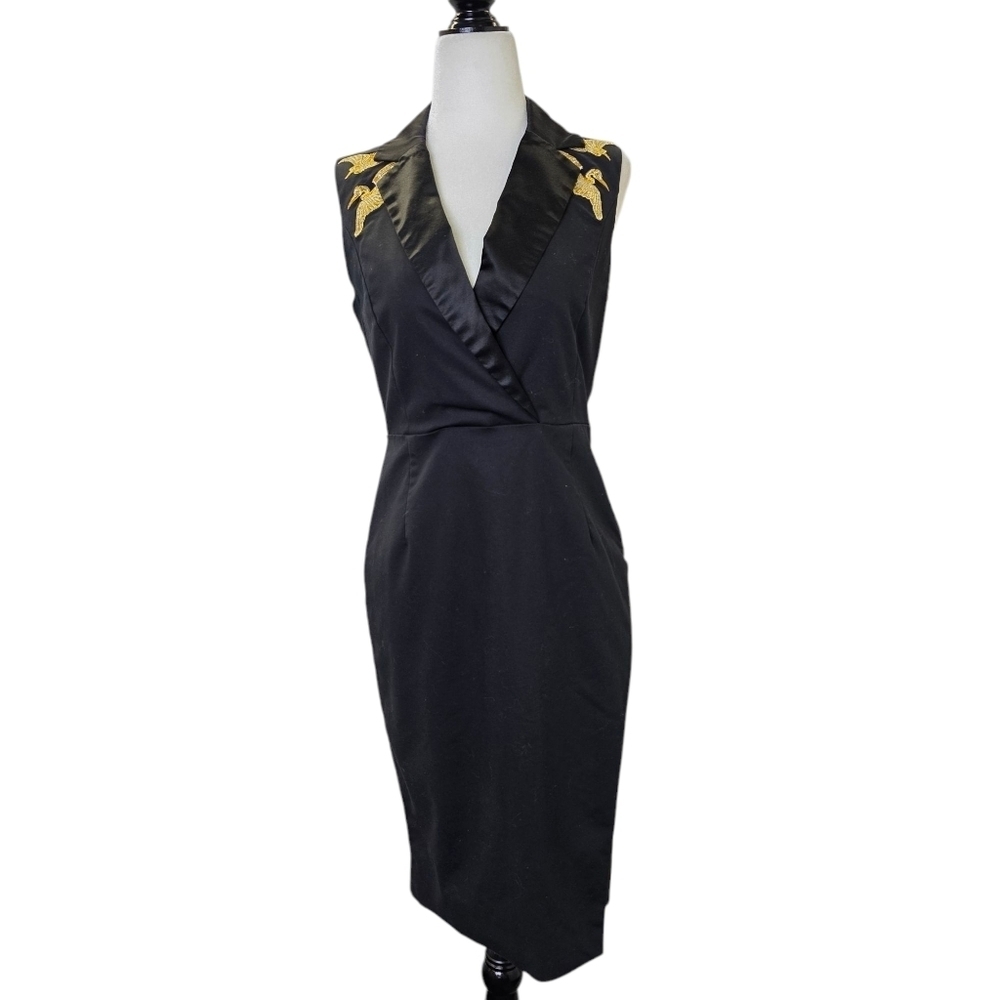 Altuzarra for target with golden bird embroidered knee length dress